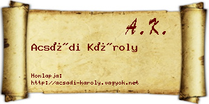 Acsádi Károly névjegykártya