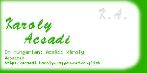 karoly acsadi business card